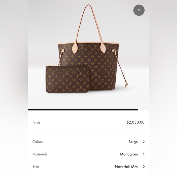 Authentic Neverfull MM Louis Vuitton Tote - Picture 3 of 15